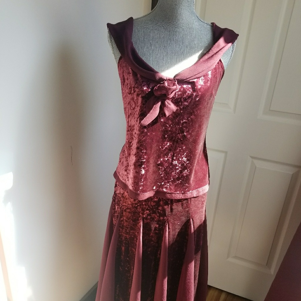 Two Piece Wine Colored Outfit